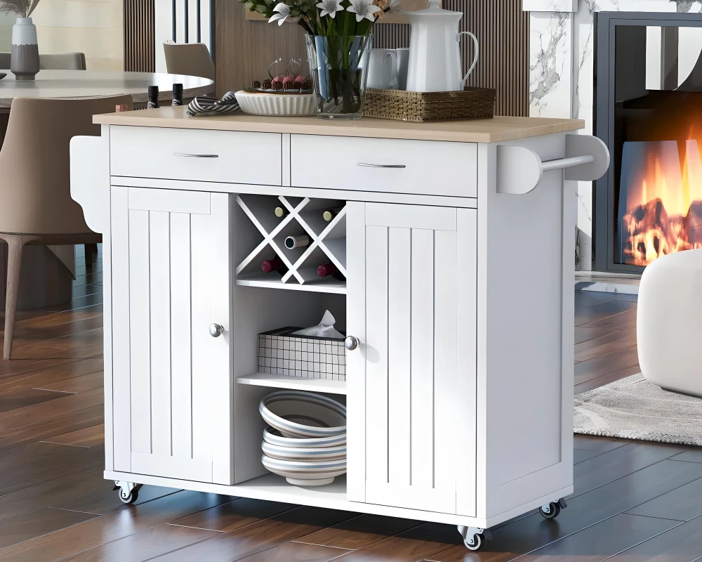 small kitchen cart with storage