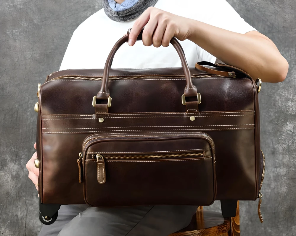 leather mens carry on bag